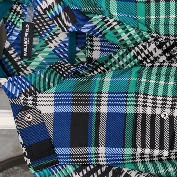 Karl Lagerfeld Long Sleeve Top Blouse Button Down M - Picture 6 of 9